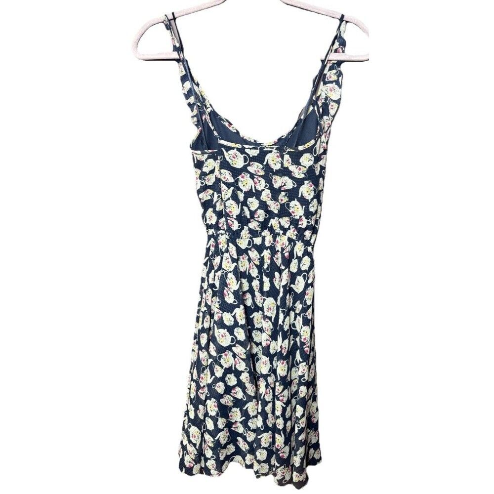 Disney Alice in Wonderland Teapot Dress LC Lauren Conrad Small S Navy Fit Flare - Picture 6 of 11